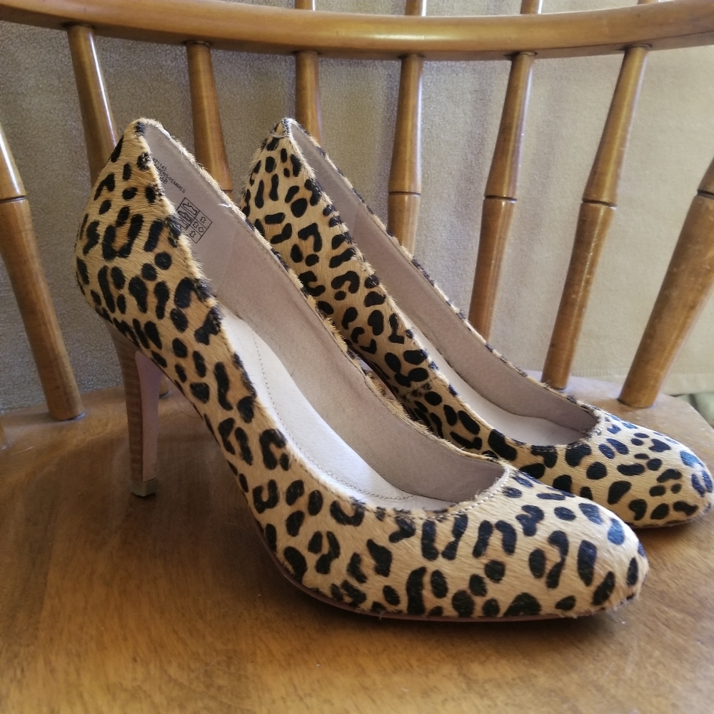 Land's End Calf Hair Leopard Heels